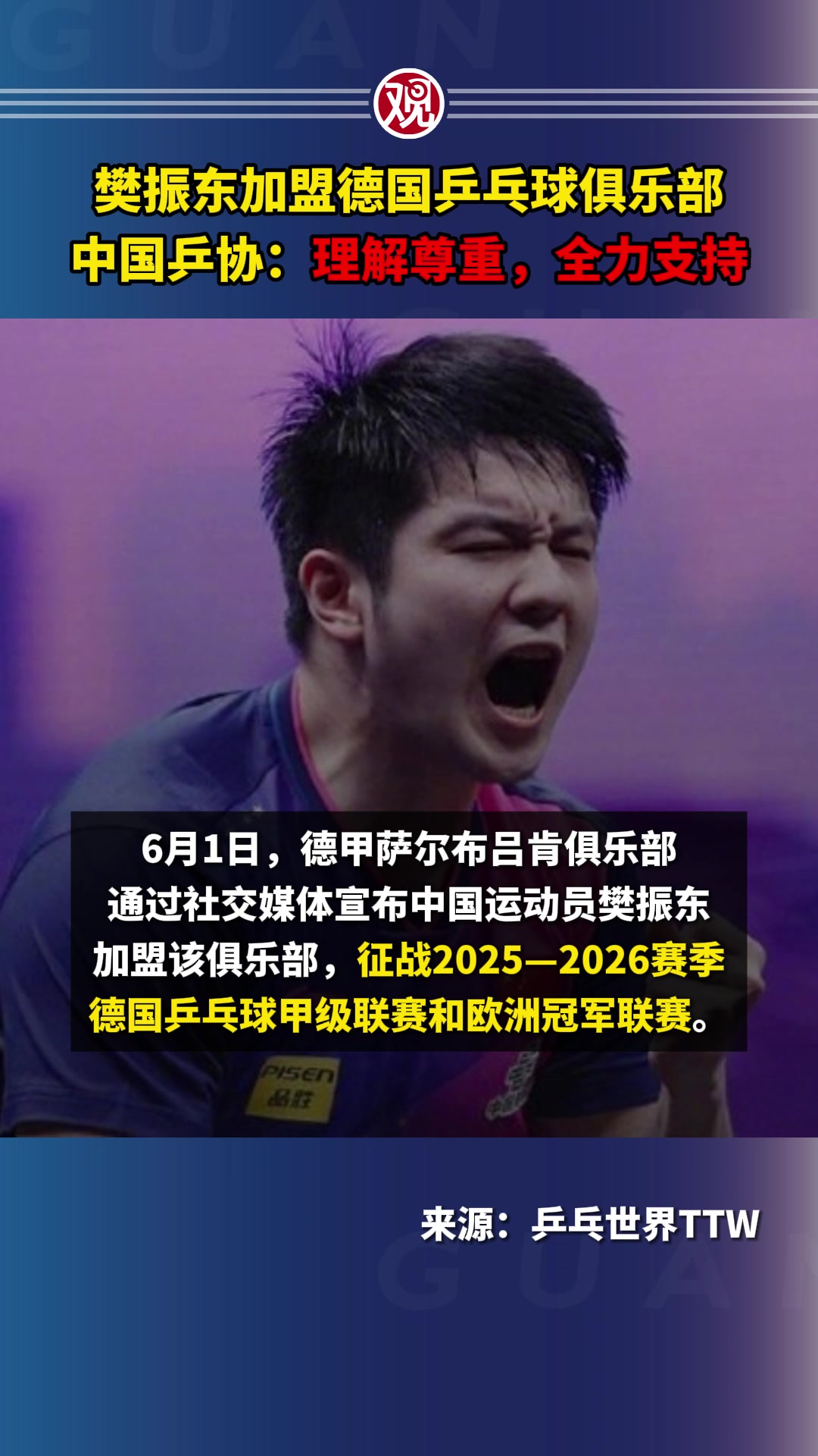 中国乒乓球队逆转德国乒乓球队，樊振东绝境逆转的简单介绍